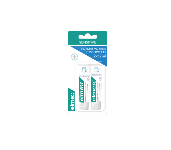 Dentifrice Sensitive format voyage Elmex - lot de 2 tubes de 12ml