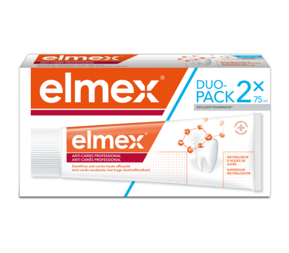 Dentifrice anti-carries professional Elmex - lot de 2 tubes de 75 ml