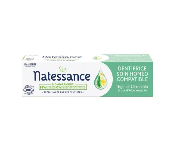 Dentifrice soin homéo compatible bio Natessance - tube de 75ml