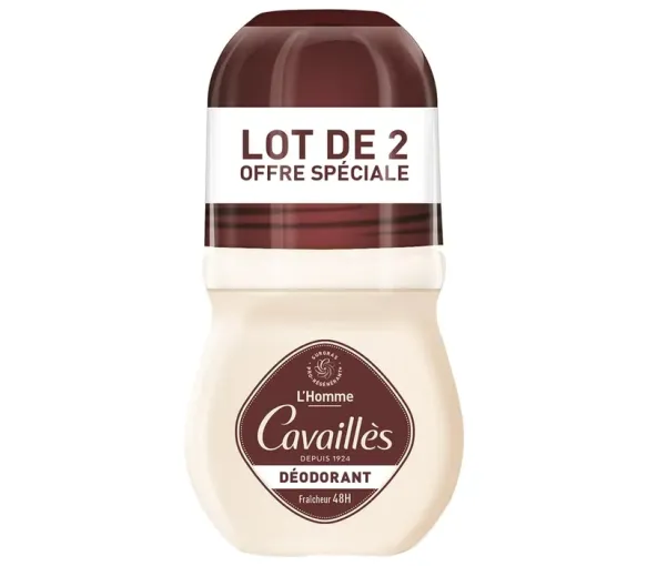 Déodorant Dermato 48h homme Rogé Cavaillès - lot de 2 roll-on de 50ml - image 1