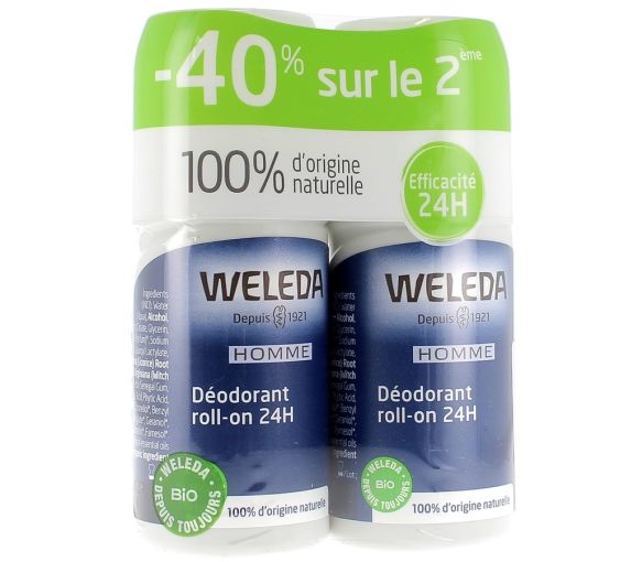 Déodorant Roll-on 24h homme Weleda - 2 flacons de 50 ml - image 1