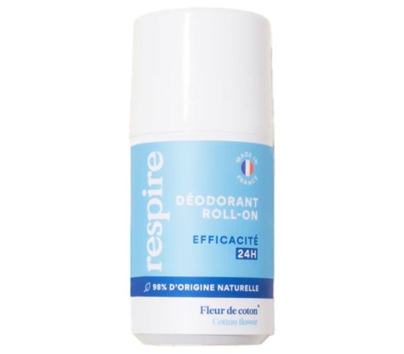 Déodorant Roll-on Fraîcheur 24h Fleur de coton Respire - roll-on de 50ml