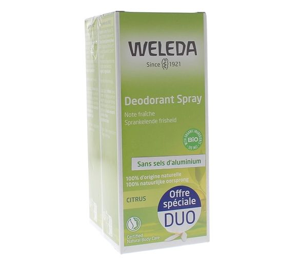 Déodorant aux huiles essentielles naturelles Weleda - lot de 2 déodorants de 100 ml