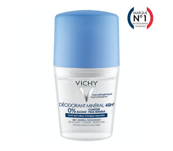 Déodorant bille sans sels d'aluminium minéral 48h Vichy - roll-on 50ml