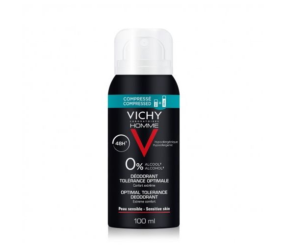 Déodorant compressé peau sensible 48h homme Vichy - spray de 100 ml - image 1