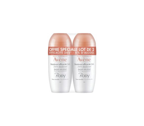 Déodorant efficacité 24H Avène Body - lot de 2 roll-on de 50 ml