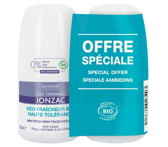 Déodorant fraîcheur 24h haute tolérance Eau Thermale Jonzac - lot de 2 roll-on de 50ml - image 1