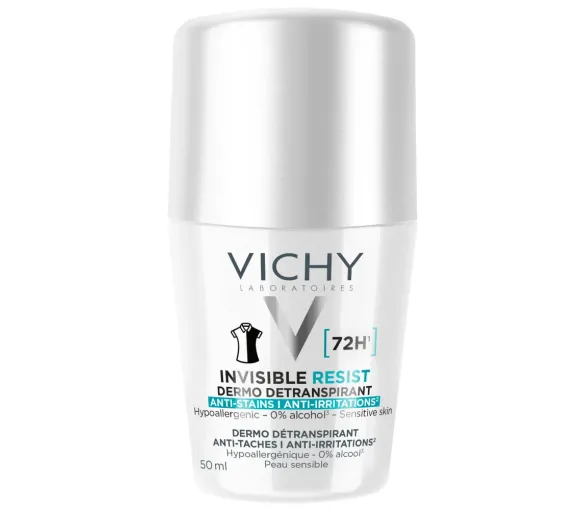 Déodorant invisible résist détranspirant anti-irritations 72h Vichy - roll-on de 50ml