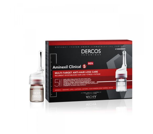 Dercos aminexil clinical 5 Homme Vichy - boîte de 21 monodoses - image 1