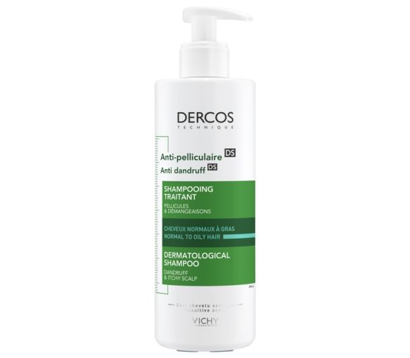 Dercos anti-pelliculaire shampooing traitant cheveux gras Vichy - flacon pompe de 390 ml - image 1