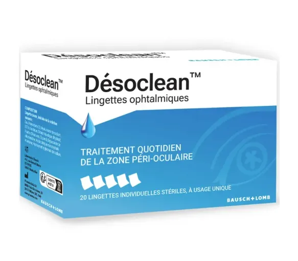 Désoclean lingettes ophtalmiques Bausch Lomb - boite de 20 lingettes - image 1