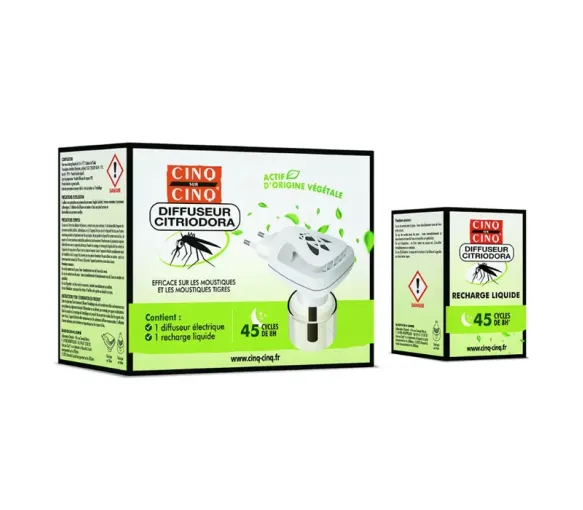 Diffuseur Citriodora anti-moustiques Cinq sur Cinq - diffuseur + une recharge de 25ml