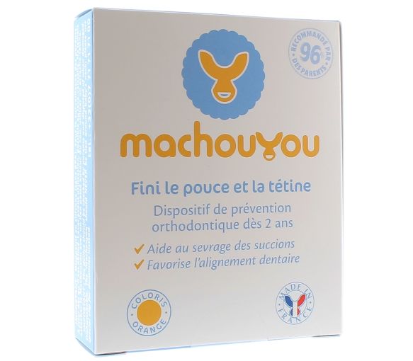Dispositif 1ère Dentition Sevrage des Succions - Couleur : Orange Machouyou - 1 dispositif