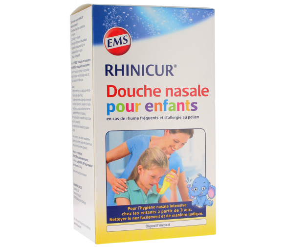 Douche nasale pour enfants Rhinicur - boîte d'une douche nasale + 4 sachets de sel de rinçage nasal pour enfants - image 1