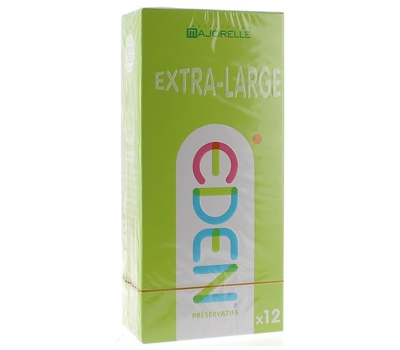 Eden Préservatifs extra-larges lubrifiés Laboratoire Majorelle - boîte de 12 préservatifs