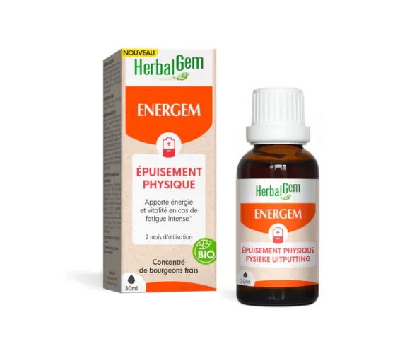 EnerGem épuisement physique bio Herbalgem - flacon compte-gouttes de 30ml