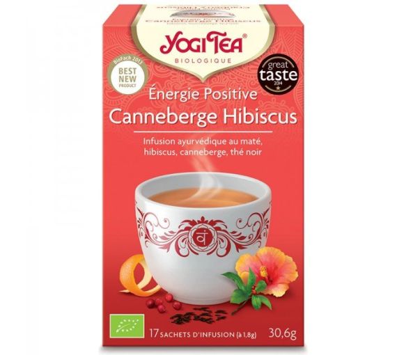Energie positive canneberge hibiscus BIO Yogi Tea - boite de 17 sachets