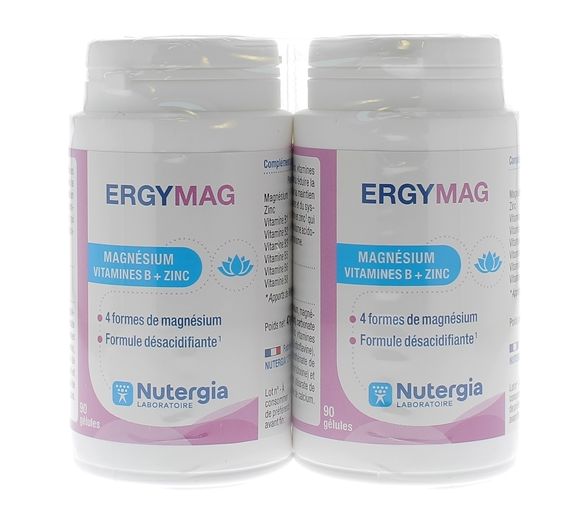Ergymag Magnésium Nutergia - lot de 2 boîtes de 90 gélules