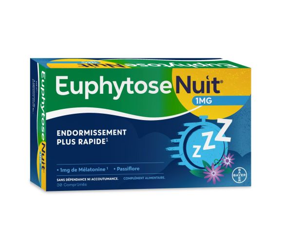 Euphytose Nuit Sommeil Mélatonine et Passiflore 30 comprimés - image 1