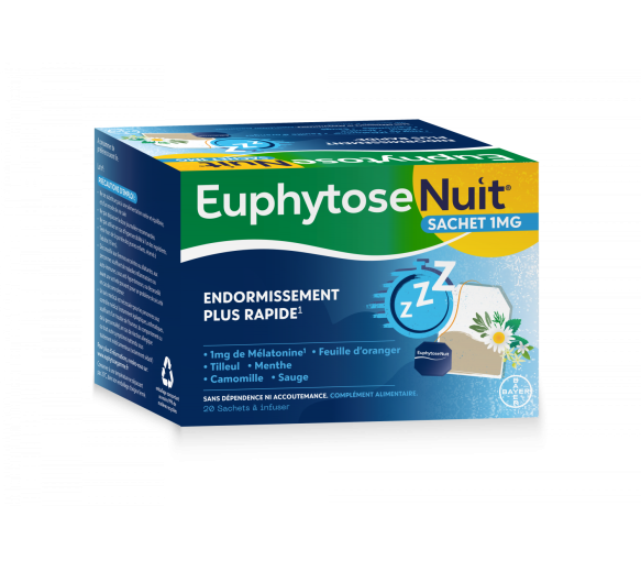 Euphytose Nuit Sommeil Mélatonine et Feuille d'Orange 20 sachets à infuser - image 1