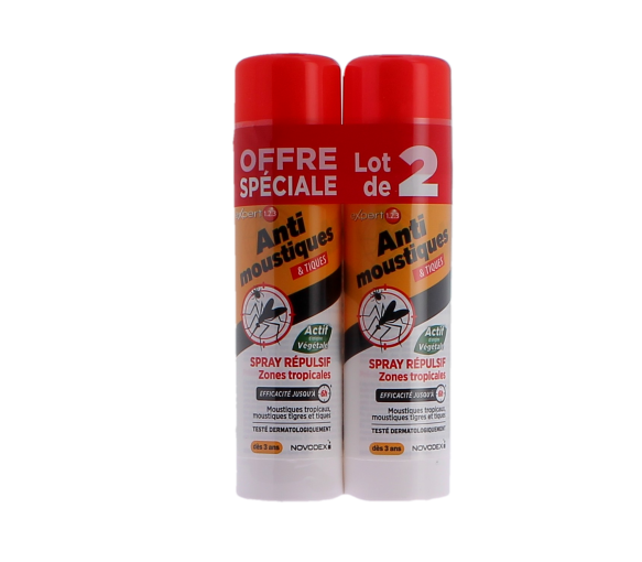 Expert 123 spray répulsif moustiques et tiques Novodex - lot de 2 sprays de 100ml - image 1