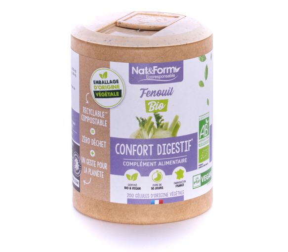 Fenouil Bio Ecoresponsable Nat&Form - boite de 200 gélules - image 1