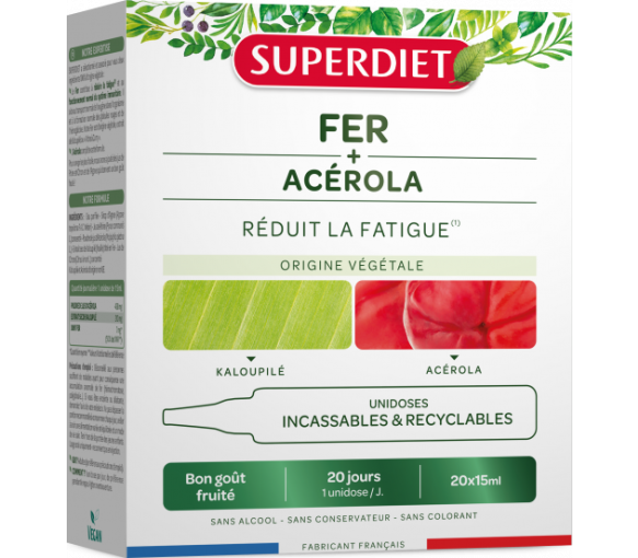 Fer + acérola Superdiet - boîte de 20 unidoses - image 1