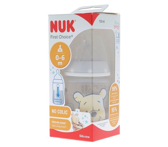 First Choice + Biberon Disney Winnie L'Ourson 0-6 mois NUK - biberon de 150ml