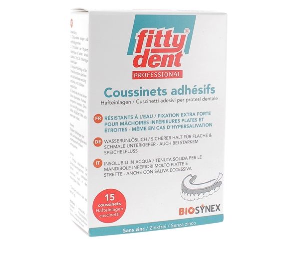 Fittydent Coussinets adhésifs pour prothèse inférieure - 15 coussinets