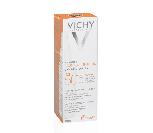 Capital soleil Fluide anti-photovieillissement UV Age Daily SPF 50+ Vichy - flacon-pompe de 40ml - image 1