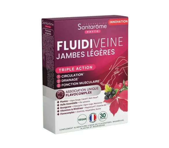 Fluidiveine jambes légères triple action Santarome - boîte de 30 comprimés - image 1