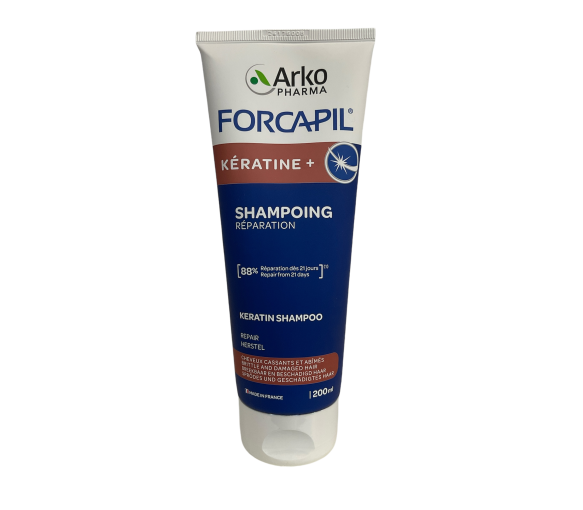 Forcapil shampooing Kératine+ fortifiant/réparation Arkopharma - tube de 200ml