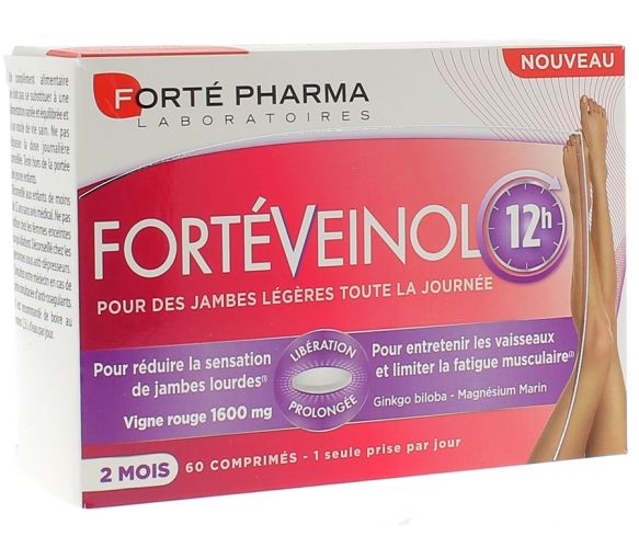 FortéVeinol 12h jambes légères Forté Pharma - boîte de 60 comprimés