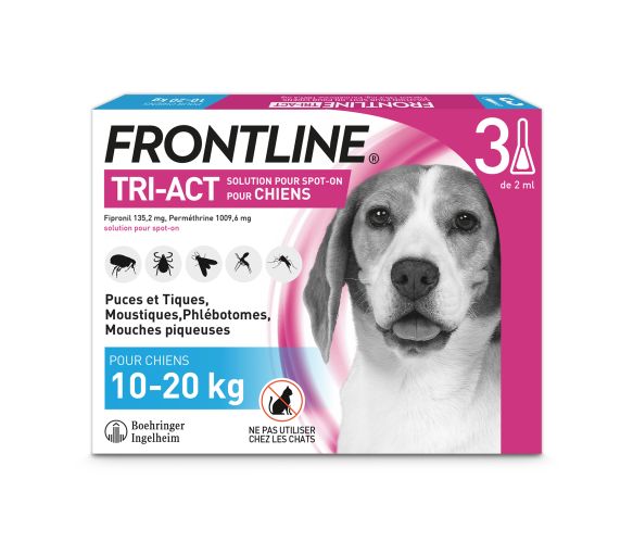 Frontline Tri-Act chiens 10-20 kg - boîte de 3 doses de 2 ml - image 1