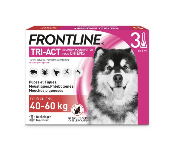 Frontline Tri-Act chiens 40-60 kg - 3 pipettes de 6 ml - image 1