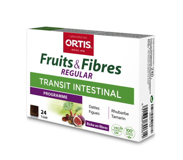 Fruits & Fibres Regular Transit intestinal Ortis - boîte de 24 cubes