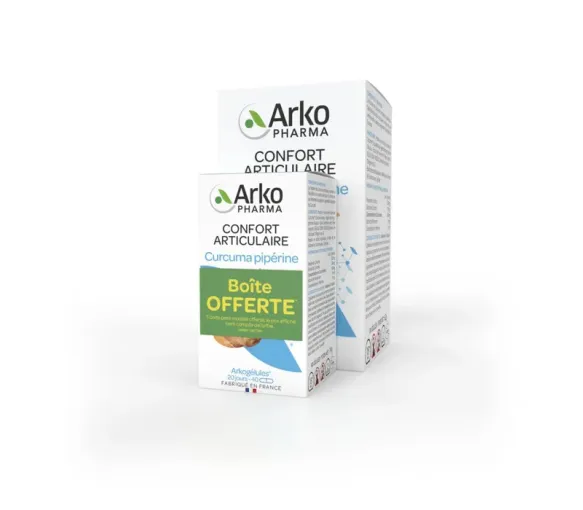 Arkogélules Curcuma pipérine confort articulaire bio Arkopharma - boîte de 130 gélules + 40 offertes