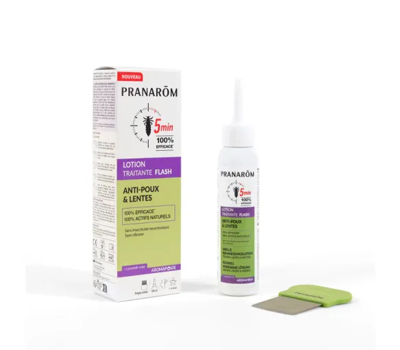 Aromapoux lotion traitante flash anti-poux & lentes Pranarôm - flacon de 100ml