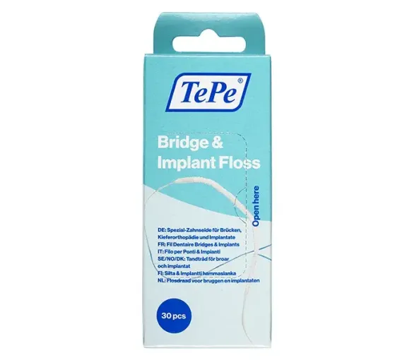 Fil dentaire spécial implants TePe - boite de 30 pièces - image 1