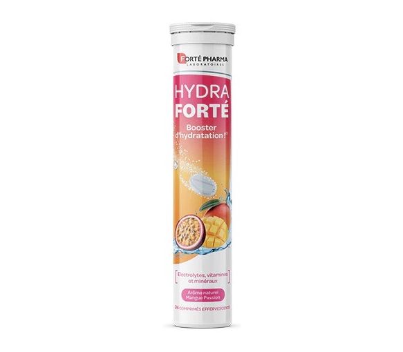 Hydra Forté booster d'hydratation arôme naturel mangue passion Forté Pharma - 24 comprimés effervescents - image 1