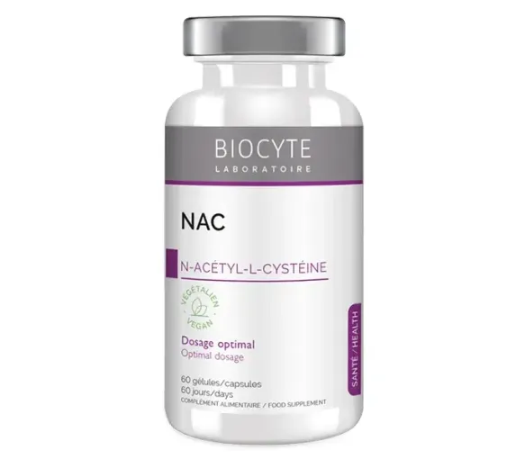 Nac N-acétyl-L-cystéine Antioxydant Biocyte - pot de 60 gélules