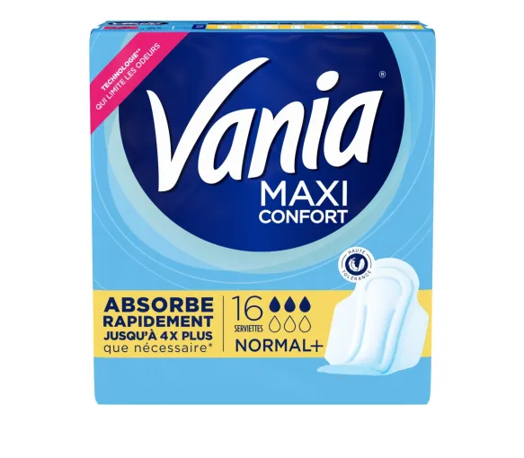 Serviettes hygiéniques maxi confort normal+ Vania - sachet de 16 serviettes - image 1