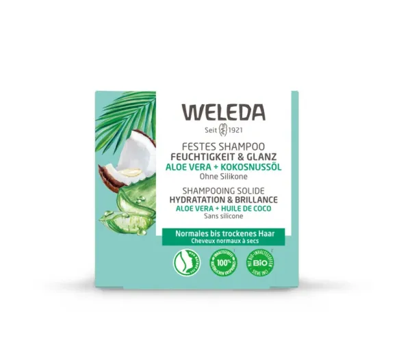 Shampooing solide hydratation et brillance Weleda - pain de 50g - image 1