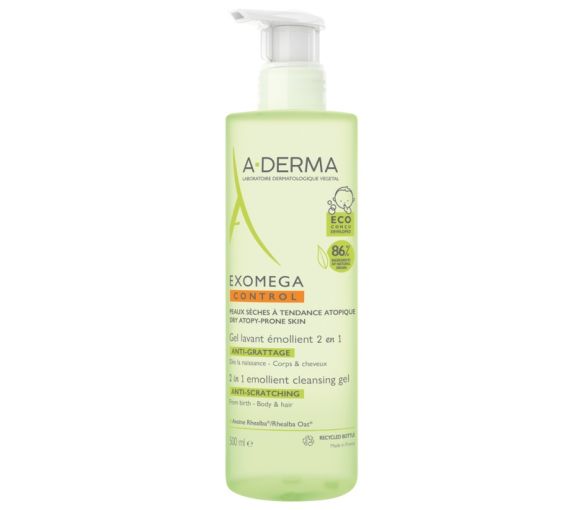 Exomega Control Gel lavant émollient 2 en 1 A-Derma - flacon de 500 ml - image 1