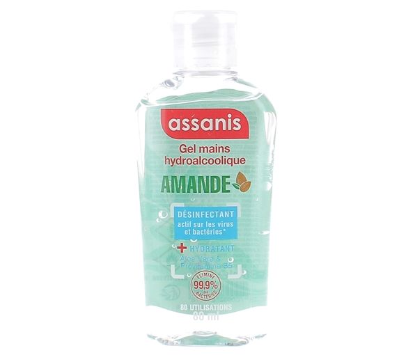Gel mains hydroalcoolique pocket parfum Amande Assanis - flacon de 80 ml