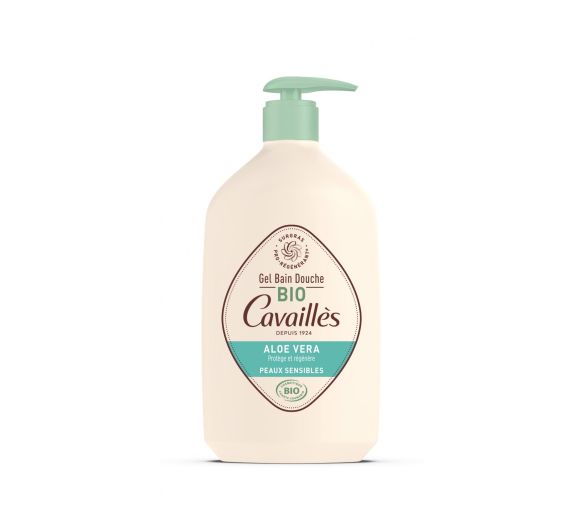 Gel bain douche Bio surgras nectar d'aloe Rogé Cavaillès - flacon-pompe de 1L