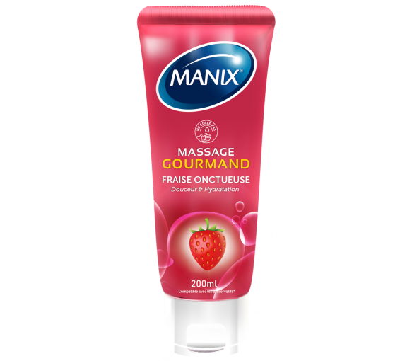 Gel de massage comestible fraise Manix - tube de 200ml - image 1