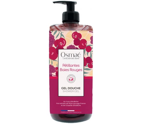 Gel douche Pétillantes baies rouges Osmaé - flacon-pompe de 1L