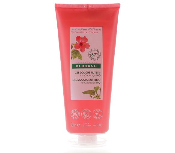 Gel douche nutritif au Cupuaçu bio Fleur d'Hibiscus Klorane - tube de 200 ml - image 1