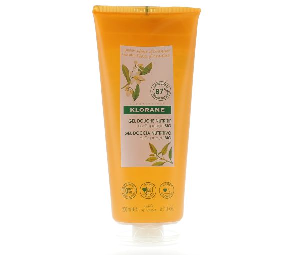 Gel douche nutritif au Cupuaçu bio Fleur d'oranger Klorane - tube de 200ml - image 1